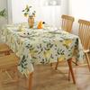 1pc Fresh Lemon & Leaf Pattern Vinyl Tablecloth, Easy Wipe, Rectangular Flannel for Kitchen, Parties, Picnics