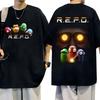 R.E.P.O.Графические футболки Горячая игра Repo Робот Хлопок Мерч Футболка Женская Мужская Одежда Y2k Новый Узор Универсальная Короткий Рукав Футболка