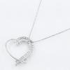 heart Necklace 14 white gold/diamond heart 2.7g Women Used