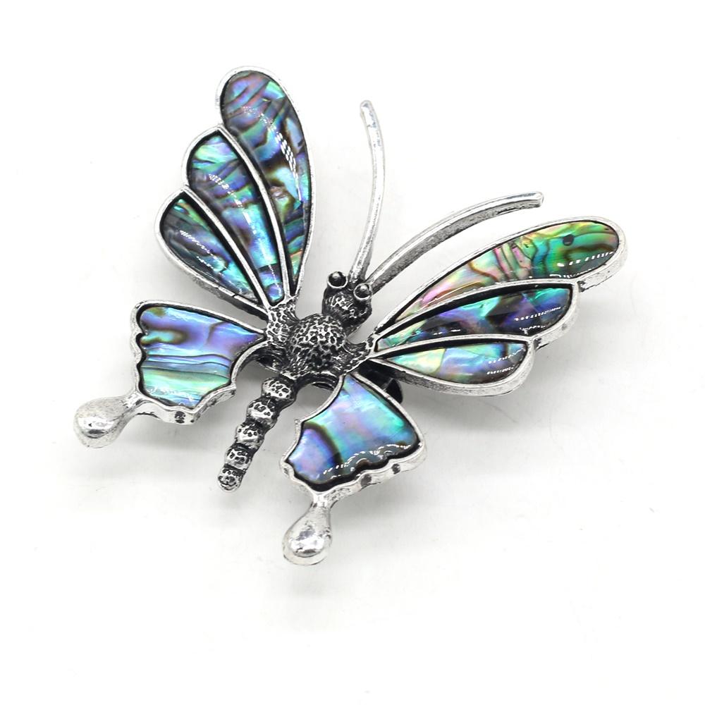 1 шт., брошь в виде ракушки из натурального морского ушка, подвеска в форме бабочки ручной работы, броши на булавке, женские украшения, пасхальные подарки на день матери, идеально подходят для повседневного ношения