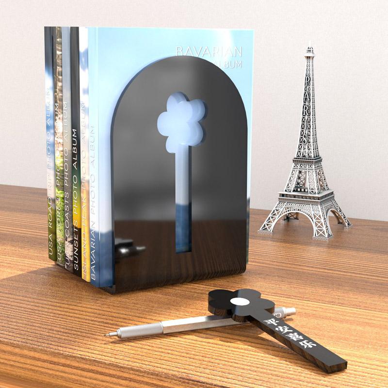 Подставка для книг для тяжелых книг, Акриловая прозрачная подставка для книг Декоративная уникальная для удержания книг L-образной формы Прочная Цветная подставка-ограничитель для книг