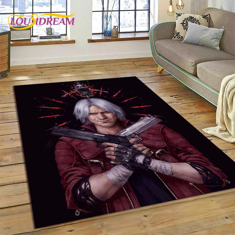 DMC Game 3D D-Devil May Cry Cartoon Rug Carpet for Living Room Bedroom Home Decor,Floor Mat Non-slip Decoration for Sofa Doormat