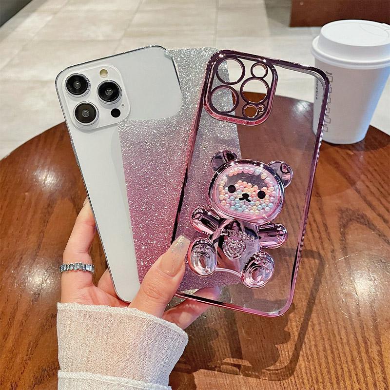 Блестящий чехол для телефона Candy Bear Stand Holder для OnePlus 12 8T 9R 10 11 Pro 11R Nord CE 2 3 Lite ACE 2V 3V N20 N30 5G Мягкий чехол