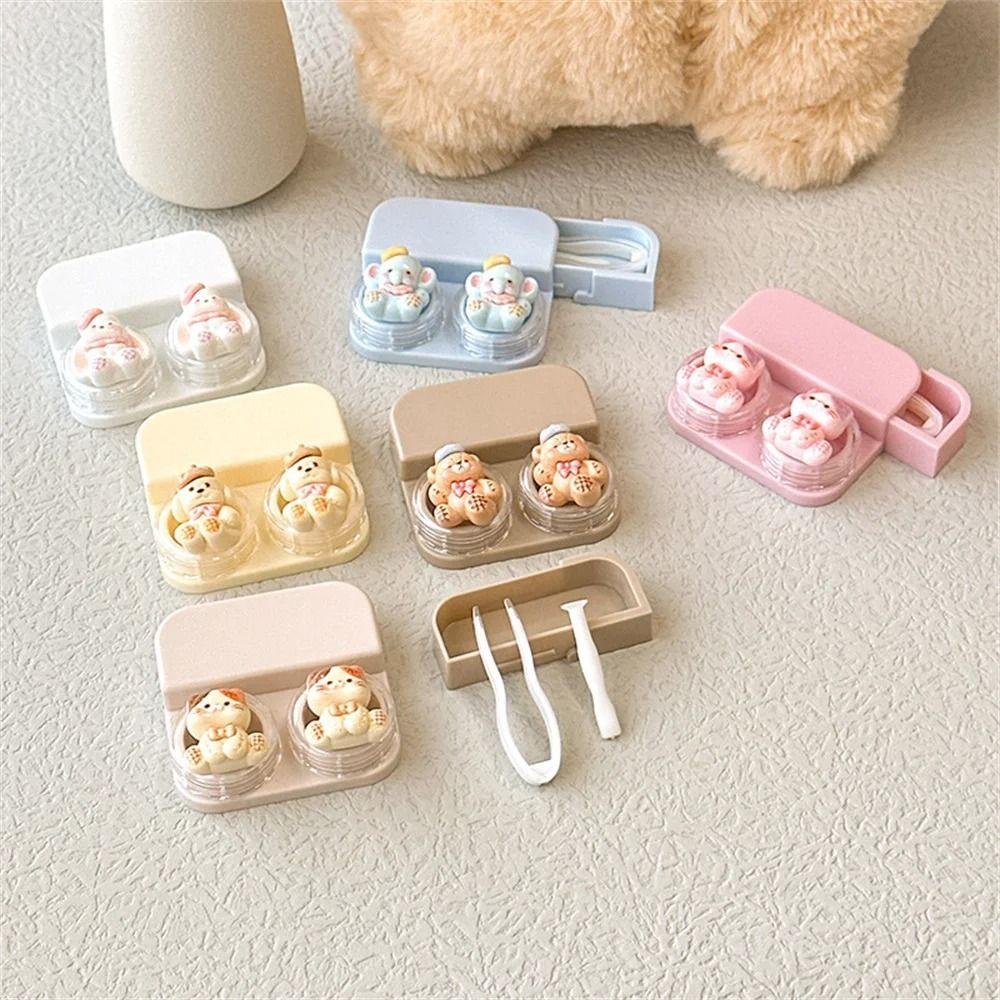 Cartoon Lens Box With Tweezers Drawer-Style Lens Case Portable Contact Lens Case Travel