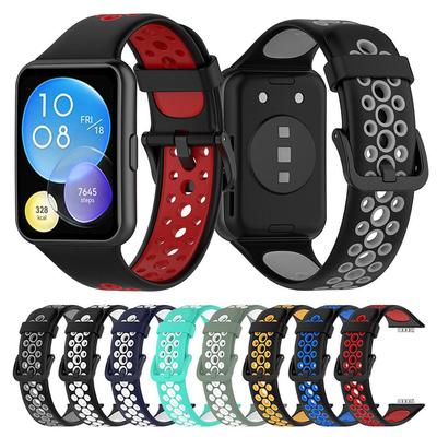 Двухцветный силиконовый ремешок для Huawei Watch Fit 2, дышащий ремешок для часов Huawei Watch Fit2, браслет с активным ремешком