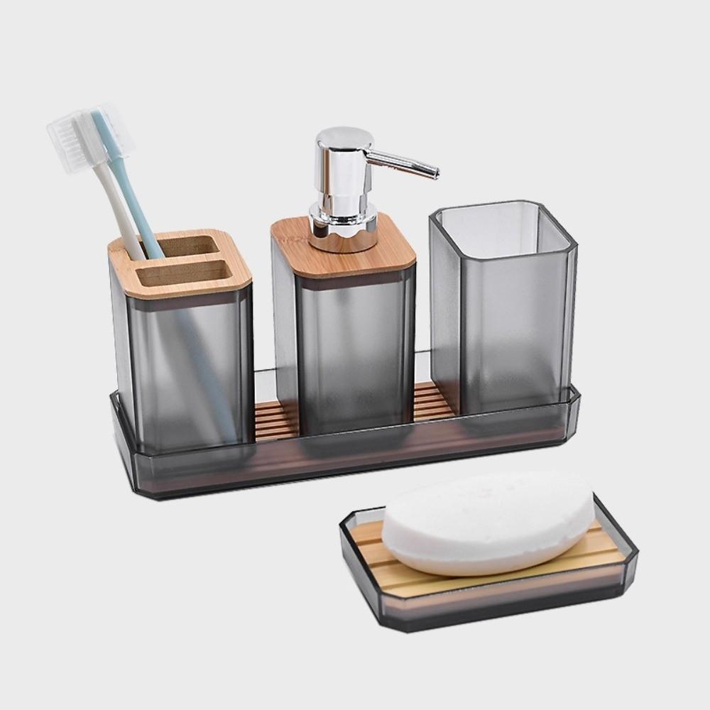 5pcs/set Toothbrush Holder Countertop Hands Soap Bottle for Shower, Bathtub, Sink Storage