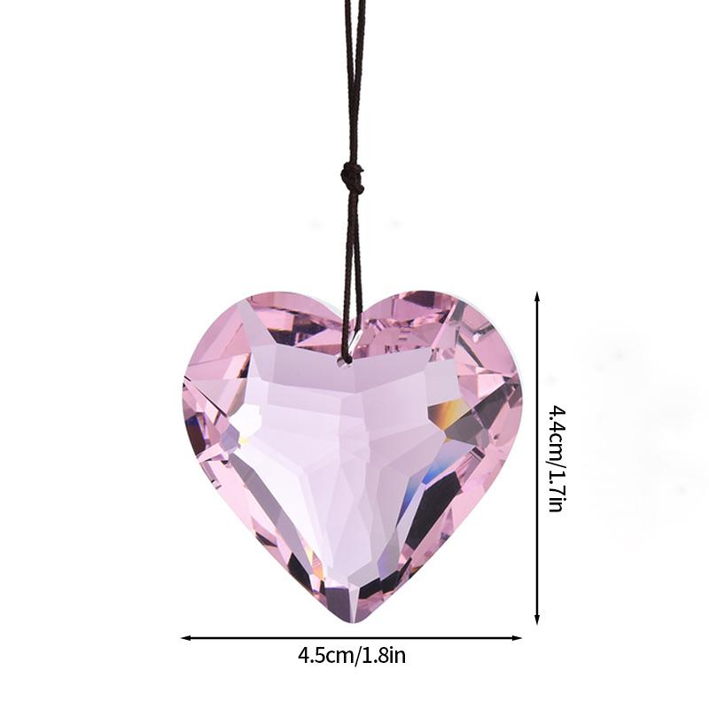 Crystal Peach Heart Suncatcher Rainbow Sun Catcher Wind Chime Prism Garden Hanging Pendant Crystal Craft Accessories Gift