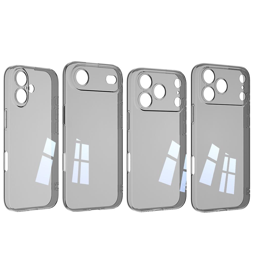 Прозрачный Черный Силиконовый Мягкий Чехол Для iPhone 17 Air 16 16E 15 14 13 12 Pro Max Plus Mini Прозрачный Ультратонкий Задний Чехол-Оболочка 17