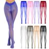 Women's Oil Glossy Tights Pantyhose Zipper Crotch Stocking Smooth Bodystocking