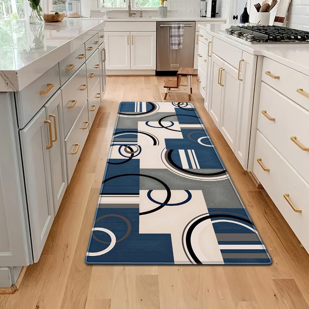 2pcs European Style Kitchen Mats, Creative Geometry Pattern Throw Carpets, Durable Runner Rugs, for Home Room Supplies Spring Decor Shower Supplies