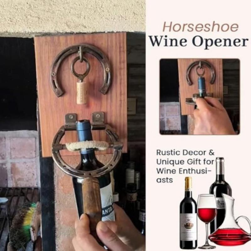 Horseshoe Wine Opener Retro Industrial Style Wall Mounted Corkscrew Multi-function Opener / Multi-tool Bar Tool Home Decoration
