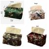 Polyester Desktop Tissue Bag Flower Pattern Retro Tissue Box Creative Pattern Tissue Bag  Household