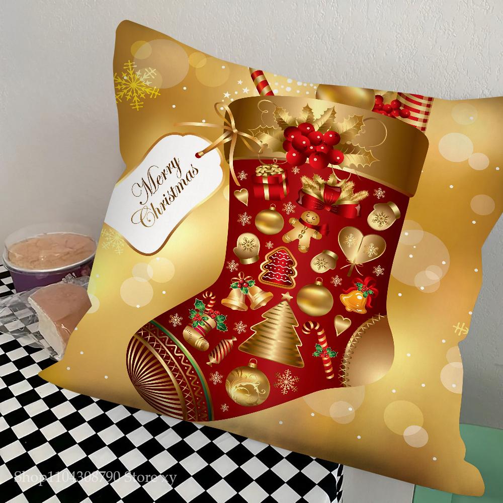Красная Рождественская Наволочка Модная Квадратная Наволочка Спальня Диван Комната Ins Декор Подушка для Отдыха Чехол 40x40