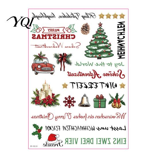 Creative DIY Handmade Crafts Christmas Candle Transfer Stickers, Holiday Craft Supplies, Waterproof Custom Design Supplies Decorative Decals