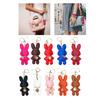 Fashionable Rabbit Shaped Keyring Artificial Leather Bunnys Bag Pendant Keychain Handbag Accessory for Animal Lovers