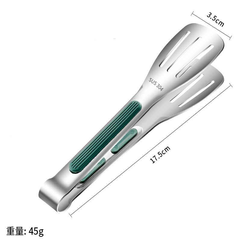 Three-line 304 Stainless Steel Bread Clip Non-scalding Food Steak Salad Tongs Outdoor BBQ Cook Tools Hotel Buffet Clips
