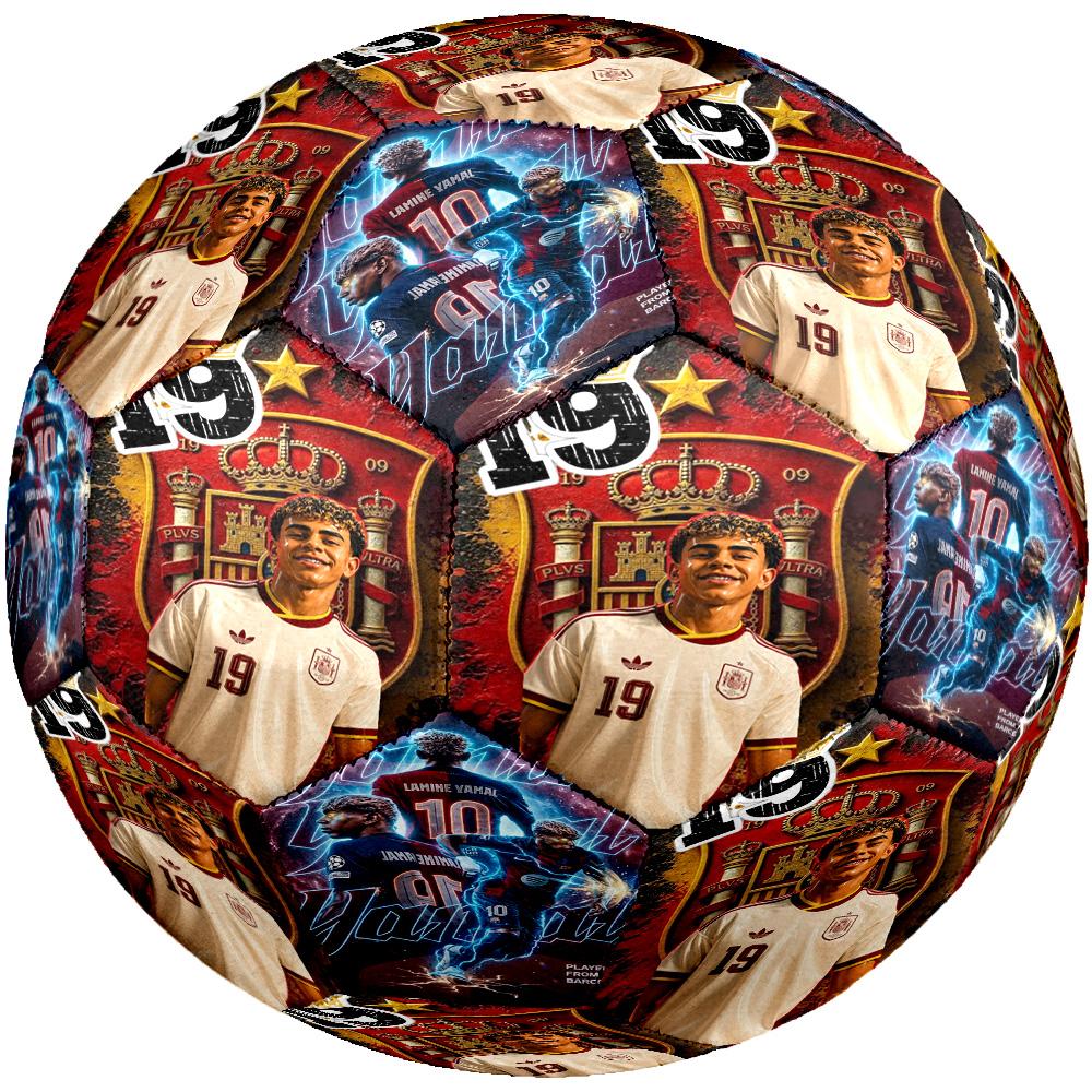 Lamine Yamal's Barcelona Celebration Moment Size 5 Football Machine-Stitched Indoor/Outdoor Training and Matches Ideal for Soccer Enthusiasts