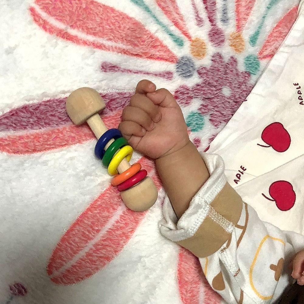 Wooden Musical  HandBell Rattle Toy Educational Wooden Rings Musical Instruments Toy  Baby Toddler