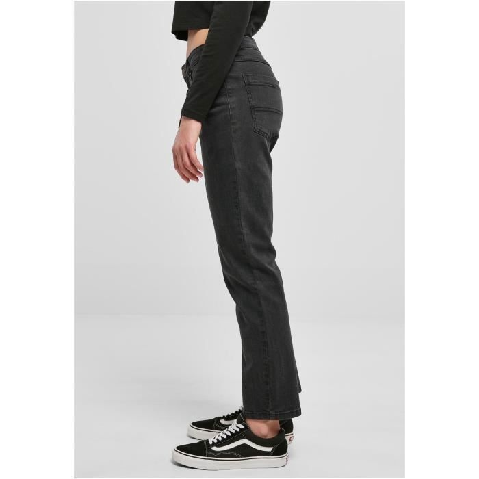 Jeans Droit Femme - Urban Classics - Taille Haute - Noir - Confortable - Style Tendance