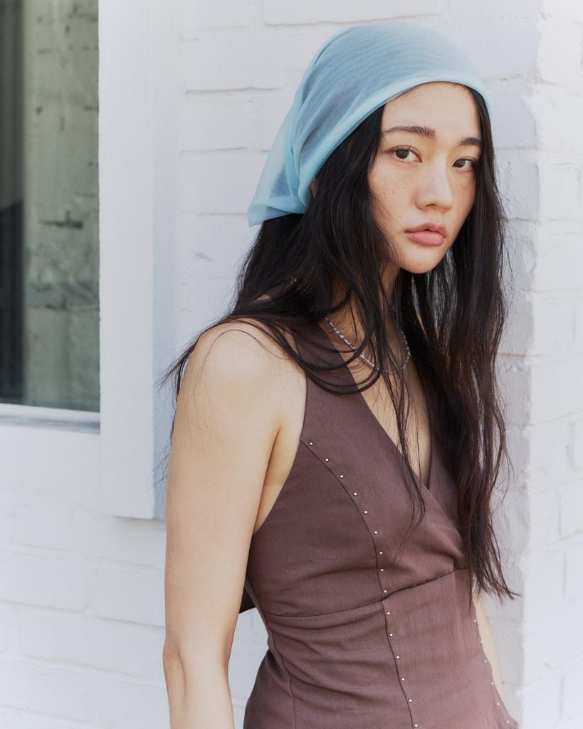 INSEOWL Halter Stud Blouse - Brown
