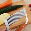 Potato Carrot Wavy Edged Knife Cutter Slicer Wood Handle Vegetable Fruit Cutting Peeler Cooking Tools Tableware