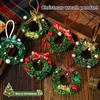 Christmas Wreath Decoration Mini Wreath with Bow And Bell Artificial