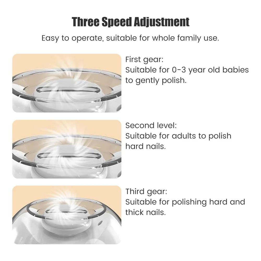 2 в 1 электрическая машинка для стрижки ногтей со светодиодной подсветкой, автоматическая шлифовальная машинка для ногтей, триммер для детей и взрослых, мини-маникюрные инструменты для ухода за ногтями