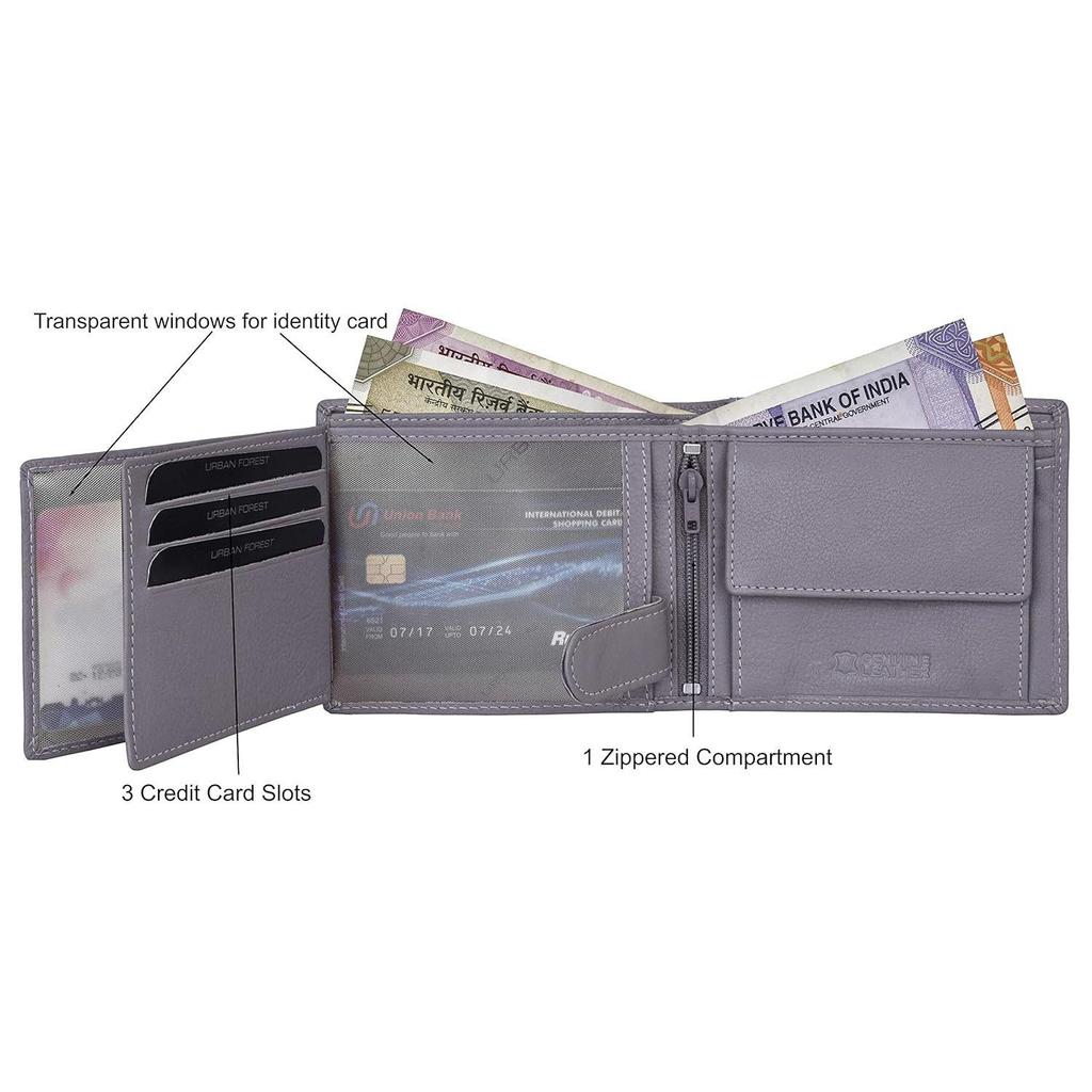 Мужской светло-серый кожаный кошелек Oliver