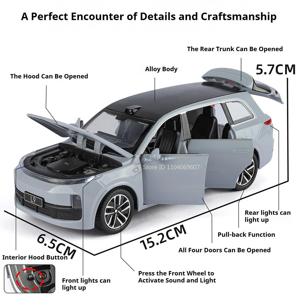 1:32 LEADING IDEAL L9 ONE Miniature Toys Alloy Diecast Models Cars Sound Light Pull Back Doors Opened Vehices Collect Decoration