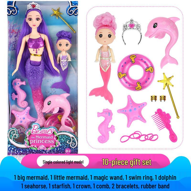 Набор кукол «Принцесса-русалка» для ролевых игр со светом и музыкой – Идеальный подарок на день рождения для девочек