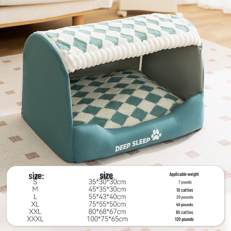 Unisex Houndstooth Pet Nest for Autumn/Winter - Fits Medium To Large Pets