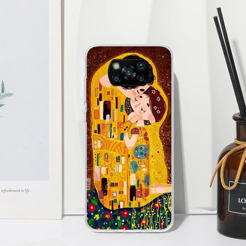 Kiss by Gustav Klimt Desig Phone Case For Xiaomi Poco X7 X6 X5 M7 M8 Pro F7 Ultra Redmi 15C 15 13C 13 12C 12 10 10C 10A Art Fund