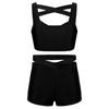 Детский комплект из 2 предметов для девочек, спортивные шорты, укороченные топы с шортами, спортивный костюм, балетная гимнастическая одежда