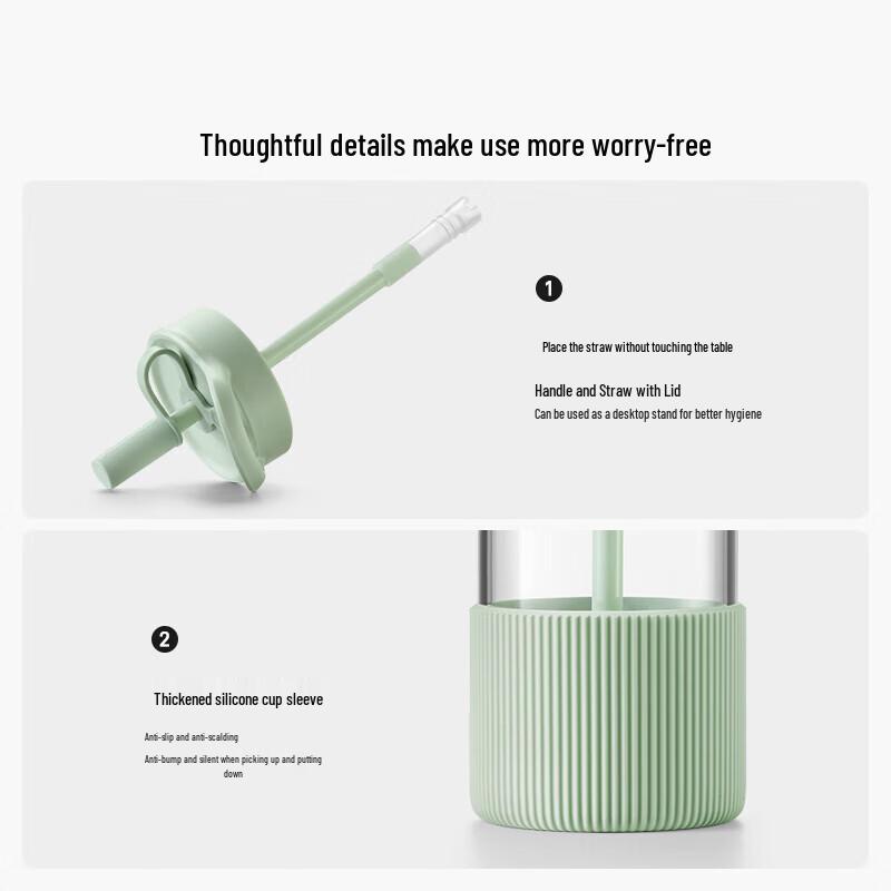 Buydeem Large Capacity Straw Glass Tumbler
