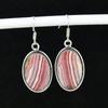 Natural Rhodochrosite Gemstone Antique Earrings 925 Sterling Silver Earring, Boho Silver Jewelry Dangle Earrings, Gifts For Women Gifts For Her