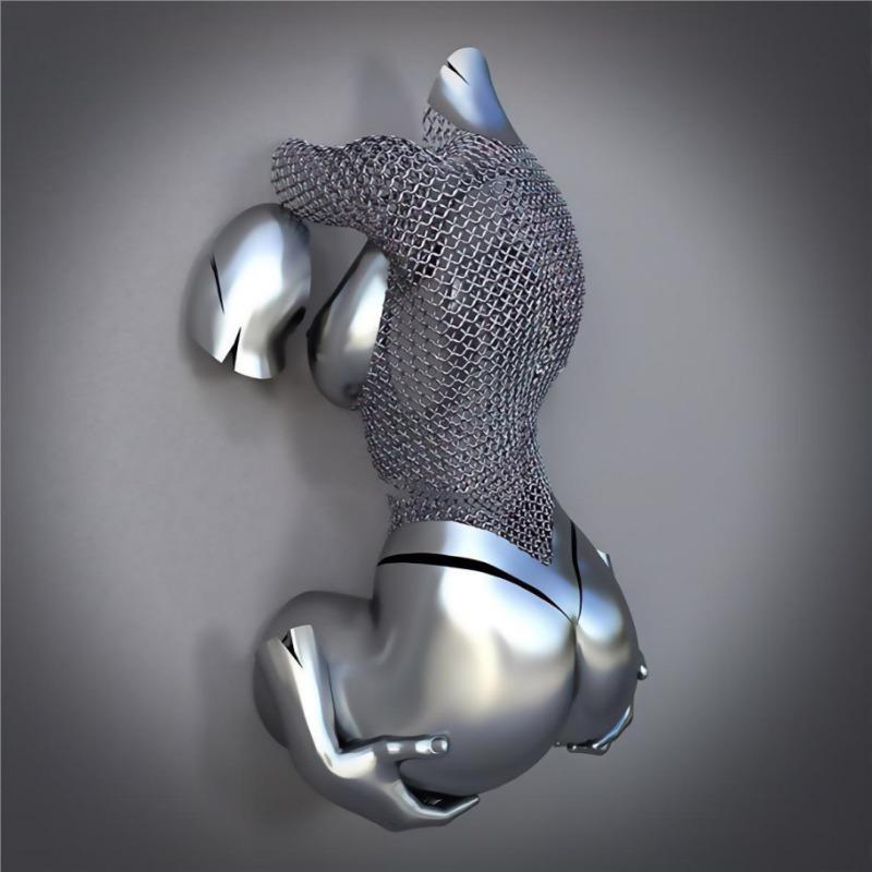 Золотая металлическая фигура статуя обнимает художественный постер, украшение дома, высокое разрешение, покраска распылением, безрамная основа для холста