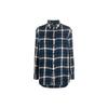 Polo Plaid Print Single-Breasted Loose Casual Long Sleeve Shirt Women Shirts Navy-Blue 211916024-001