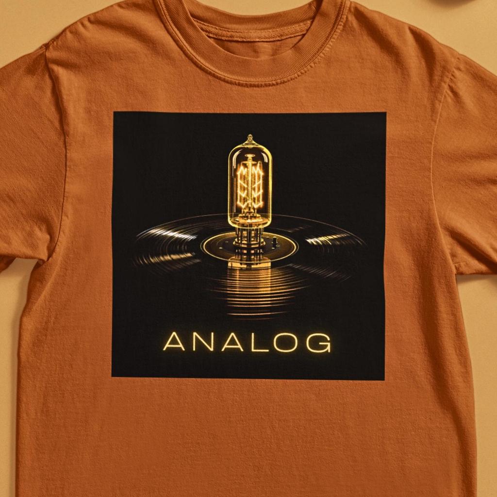 Audiophile, Music Lover Tee, Vacuum Tube Analog, Retro Vinyl Record