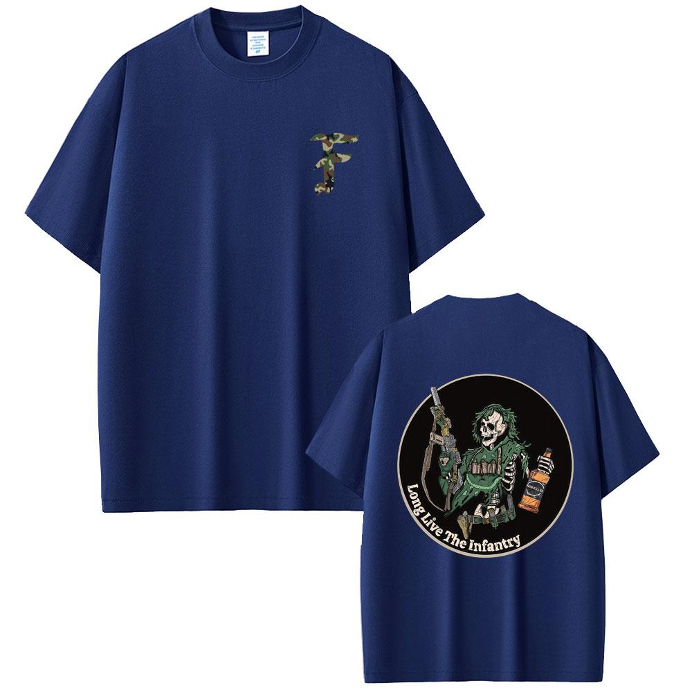 Forward Observations Group Tshirt Long Live The Infantry Tshirt Summer Unisex Vintage Oversized T Shirts Male Skeleton Print Tops
