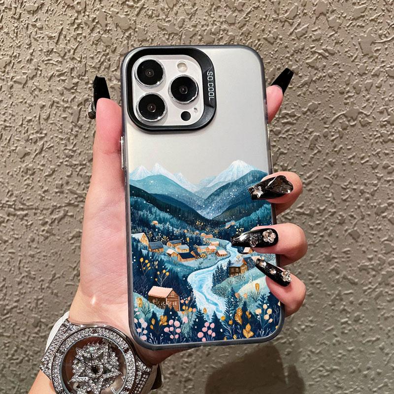 Лазерный чехол для телефона с изображением природной красоты озер и гор для iPhone 15 14 Pro Max Plus 16 13 12 Mini 11 Pro Max Задние крышки