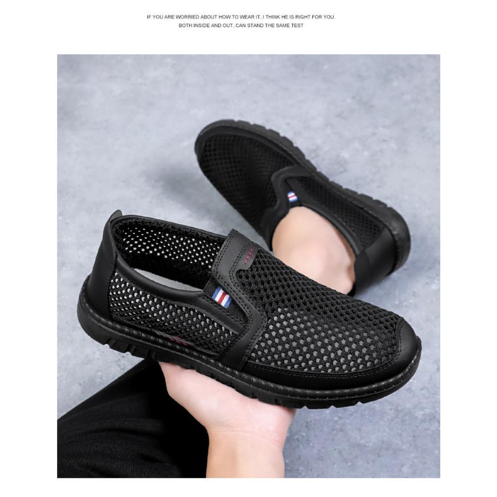 Men's Summer Mesh Shoes, Polyurethane Lightweight Oversized Cloth Shoes