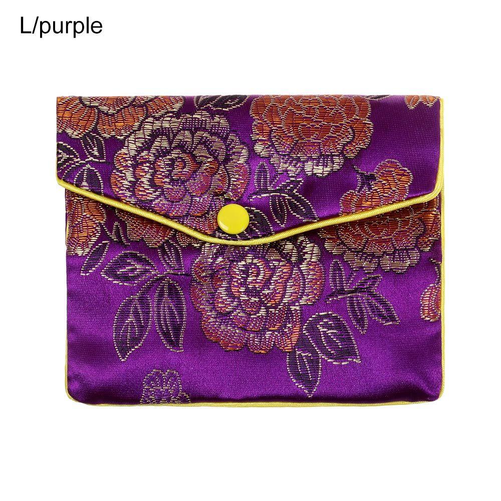 Brocade Portable Handmade Zipper Jewelry Bag Storage Pouch Snap Case Embroidery Bag