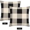 Checkered Throw Pillow Covers 18x18 Set of 2 Buffalo Plaid Boho Decorative Pillow Cover Black White Outdoors Pillowcase Cushion Case Home Decor for