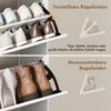 Shoe Cabinet With 2 Flaps Shoe Tilt Rack With Adjustable Divider Open Compartment For 12 Pairs Of Shoes 89 X 25 X 92 Cm White