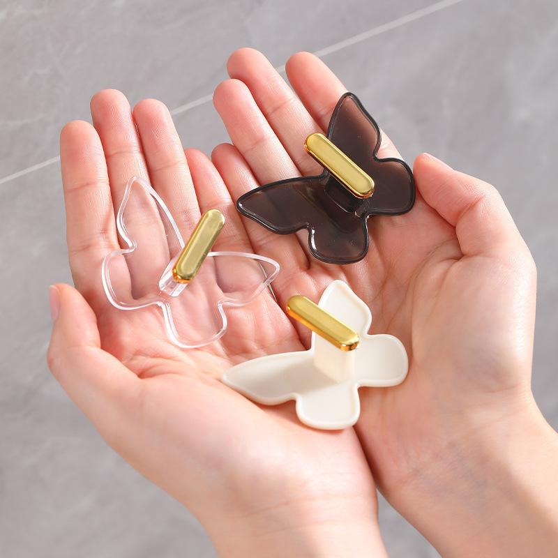 1PCS New Butterfly Hook Light Luxury Bathroom Punch-free Adhesive Hook Strong Load-bearing Kitchen Door Key Bag Hook