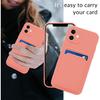 Silicone Phone Case with Card Holder & Camera Lens Protection (for iPhone 12 6.1 Inch) - Pink