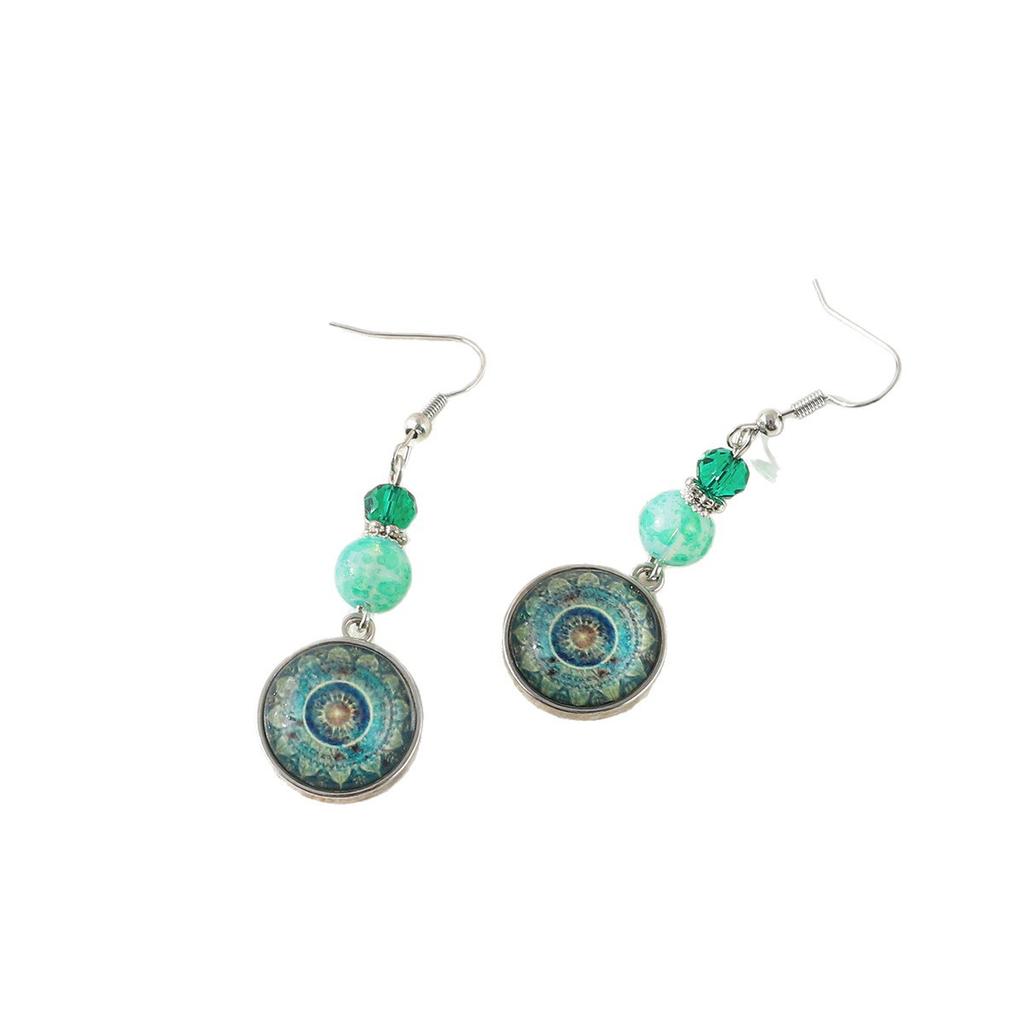 Vintage Mandala Flower Time Jewel Earrings, Ethnic Wind Dream Catcher Long Pendant Earrings Women