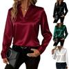 Women's Fashionable Casual Minimalist Elegant Versatile V-Neck Loose-Fit Shirt Top