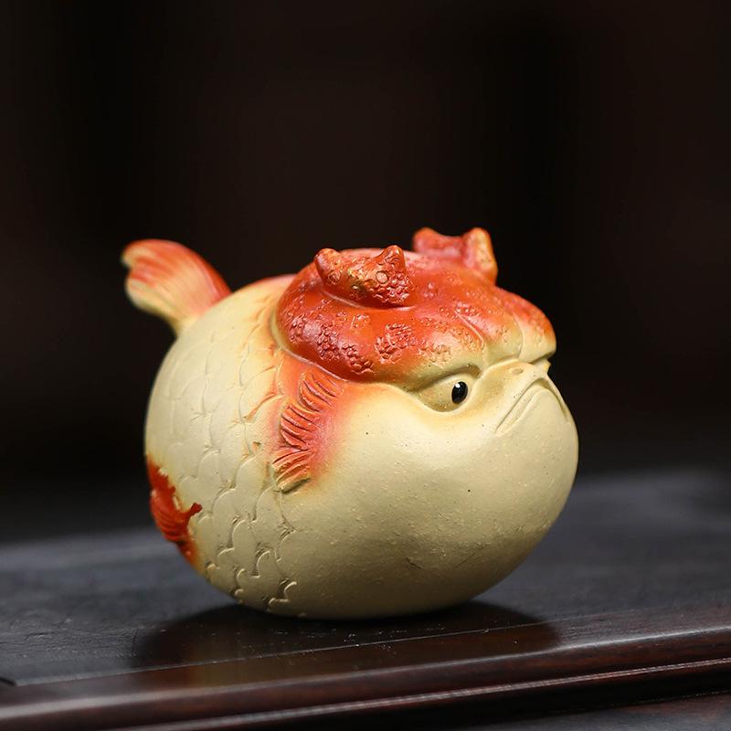 Китайский чай из фиолетовой глины Исин, ручная работа, статуэтка животного, украшения, чайная фигурка, ремесла, домашний чайный сервиз Цзыша, декор, аксессуары