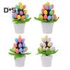 Easter Egg Ornament Easter Egg Bonsai Tree Low Maintenance Artificial Eggs Plants Desktop Easter Decoration Multicolor Potted Easter Ornament